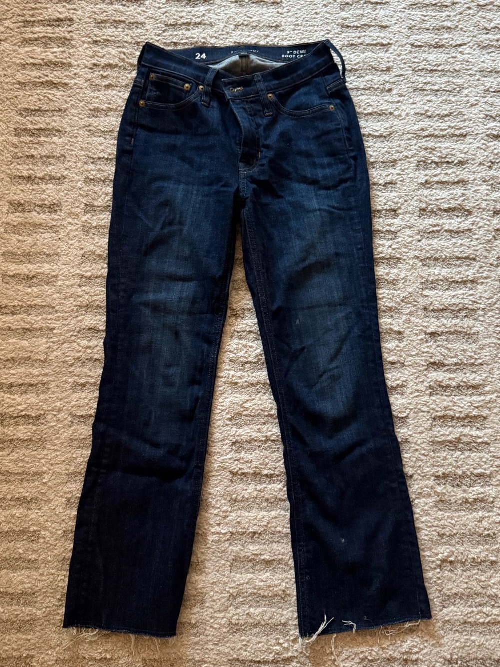 J. Crew Dark Blue 9” Demi Boot Crop Jeans